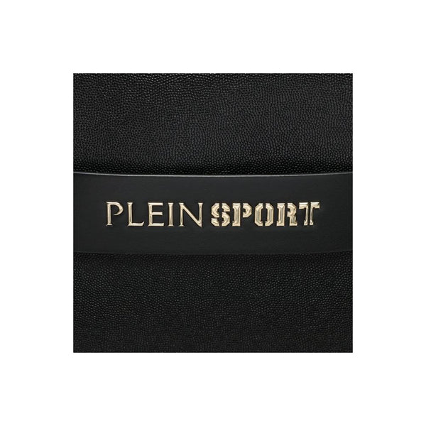 Chic Ebony Tote with Silver Logo Accent Plein Sport