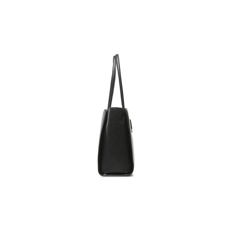 Chic Ebony Tote with Silver Logo Accent Plein Sport