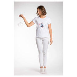 Chic White Stretch Viscose Tee A.Tratti