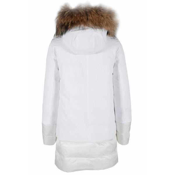 Chic Quilted Nylon Down Jacket with Fur Hood Yes Zee