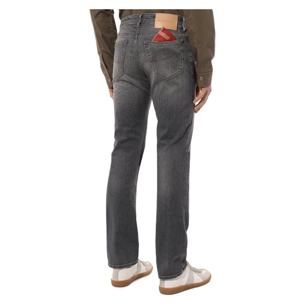 Sleek Gray Stretch Cotton Regular Fit Jeans Jacob Cohen