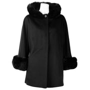 Black Wool Women Coat Made in Italy