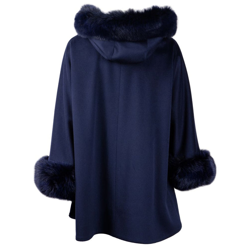 Elegant Virgin Wool Short Coat with Fur Detail Made in Italy