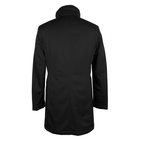 Elegant Virgin Wool Coat with Storm Protection Made in Italy