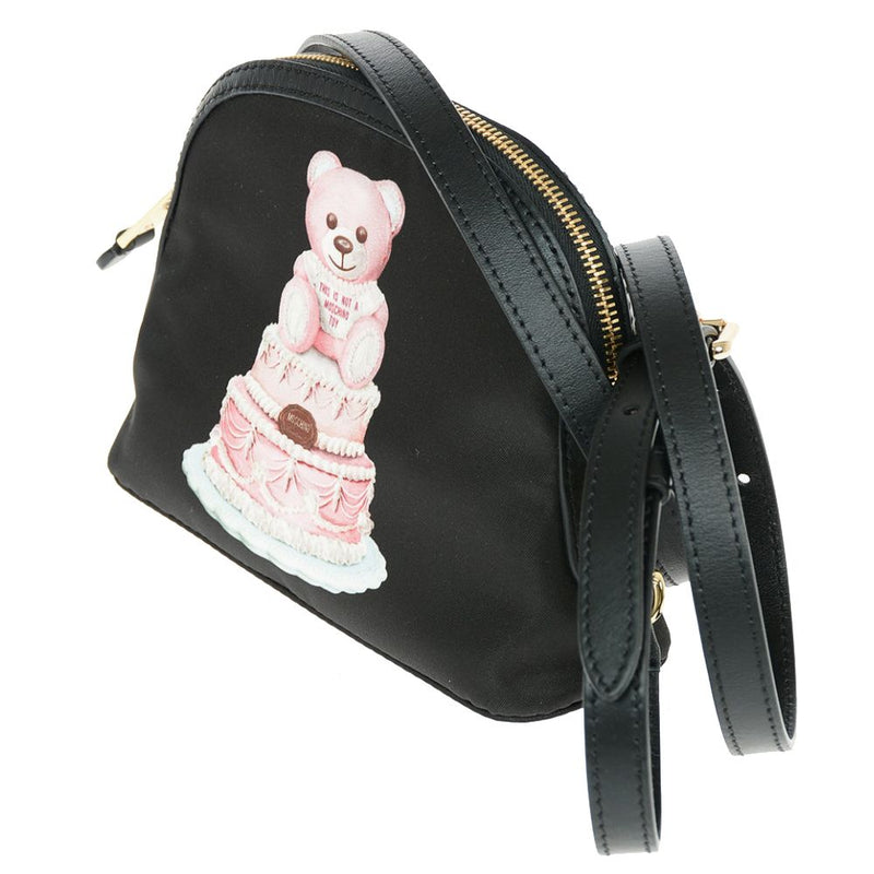 Chic Teddy Bear Print Clutch with Calfskin Strap Moschino Couture