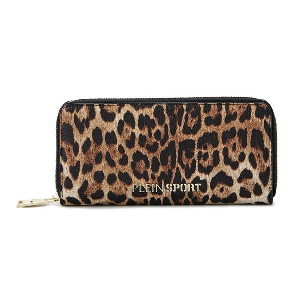 Sleek Designer Zipper Wallet with Gold Accents Plein Sport