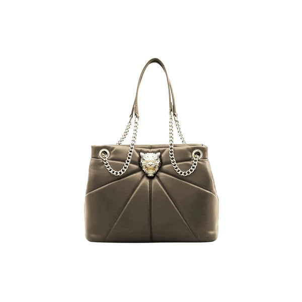 Elegant Faux Leather Gold-Chain Tote Plein Sport