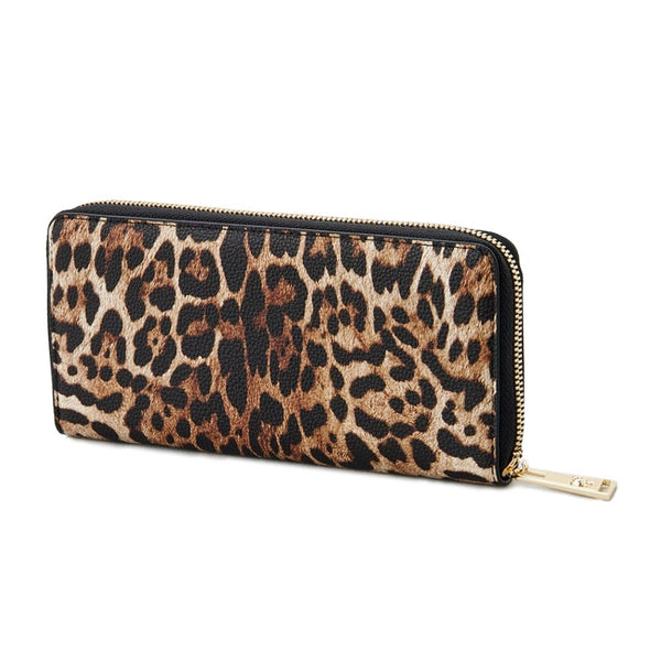 Sleek Designer Zipper Wallet with Gold Accents Plein Sport