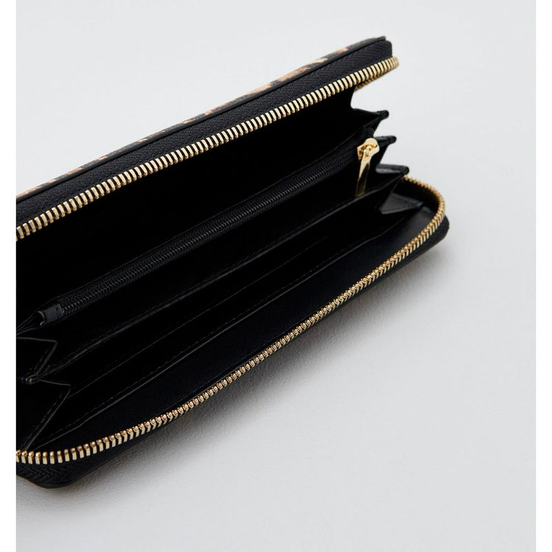 Sleek Designer Zipper Wallet with Gold Accents Plein Sport