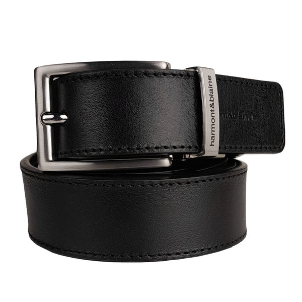 Reversible Black Calfskin Leather Belt Harmont & Blaine