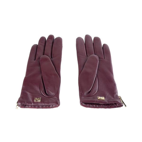 Red Lambskin Women Glove Cavalli Class