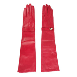 Red Lambskin Women Glove Cavalli Class