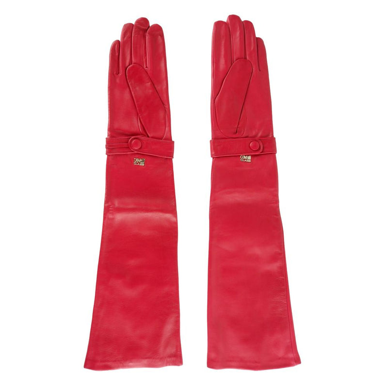 Red Lambskin Women Glove Cavalli Class