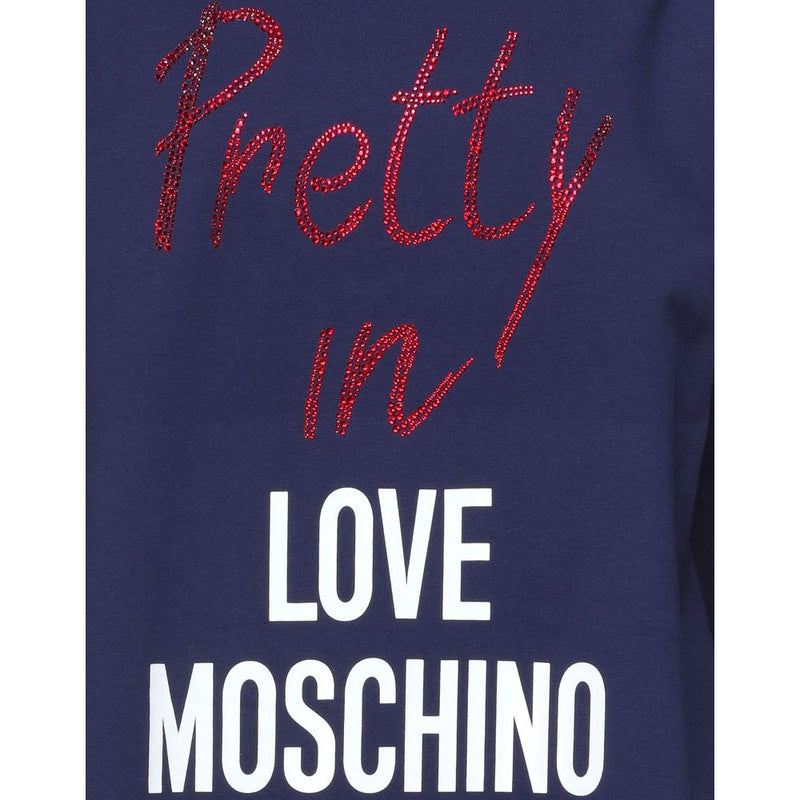 Blue Cotton Women Dress Love Moschino