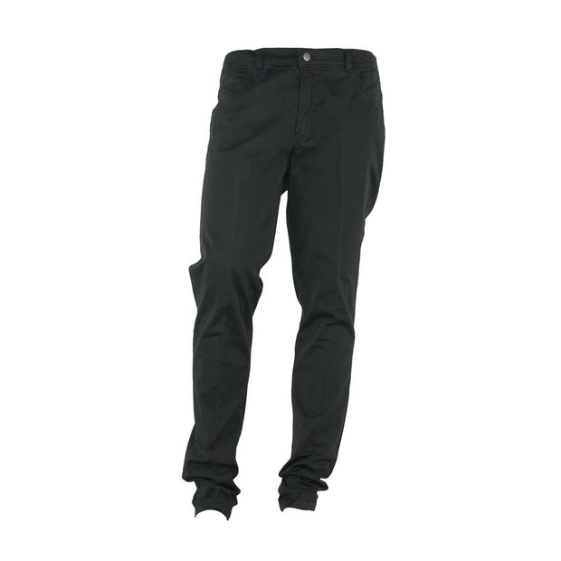 Elegant Summer Black Cotton Trousers Made in Italy