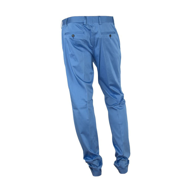 Elegant Light Blue Italian Summer Trousers Made in Italy