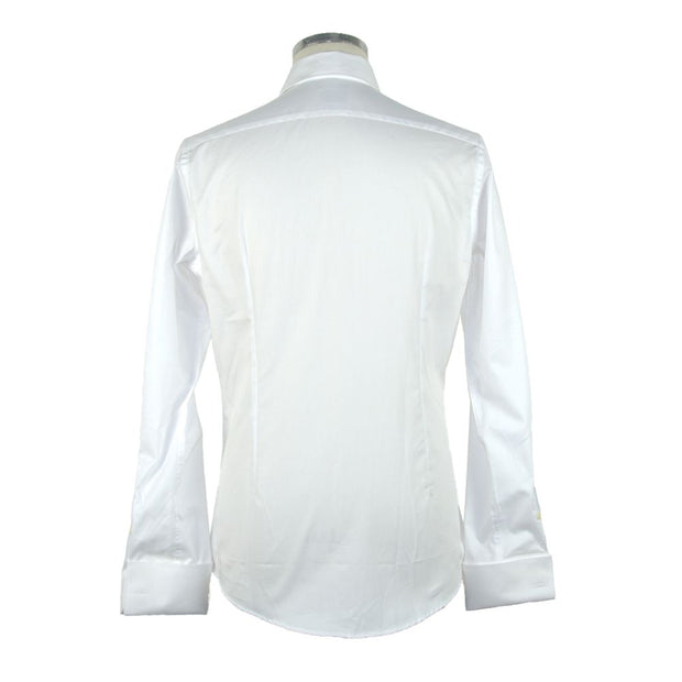 Elegant Ceremony White Cotton Shirt Made in Italy