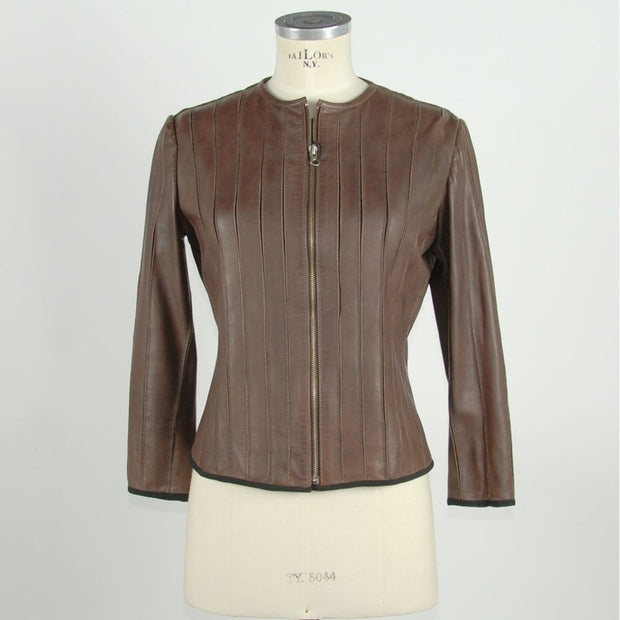 Sleek Slim-Fit Leather Jacket Emilio Romanelli