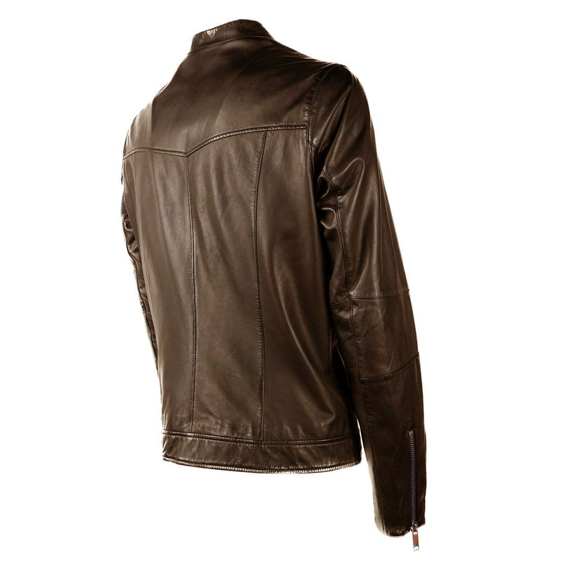 Brown Leather Jacket Emilio Romanelli