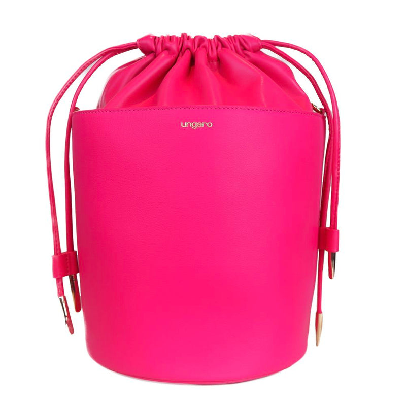 Fuchsia Elegance Leather Bucket Bag Ungaro