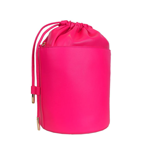 Fuchsia Elegance Leather Bucket Bag Ungaro