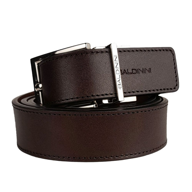 Reversible Calfskin Leather Belt in Rich Brown Baldinini Trend