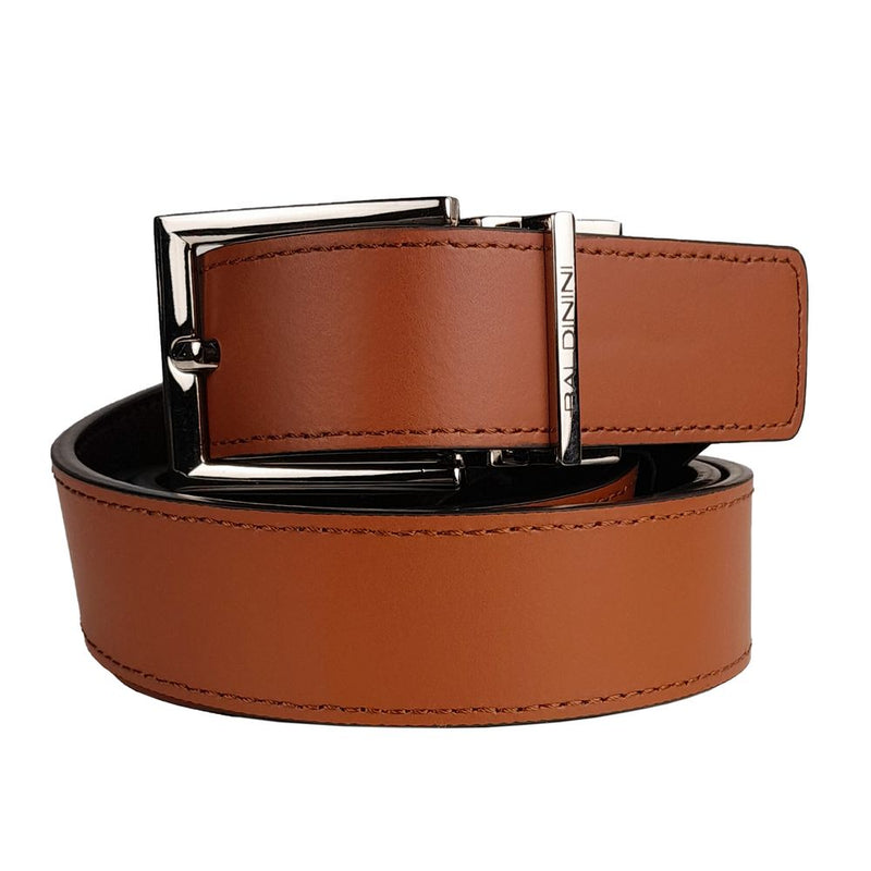 Reversible Calfskin Leather Belt in Rich Brown Baldinini Trend