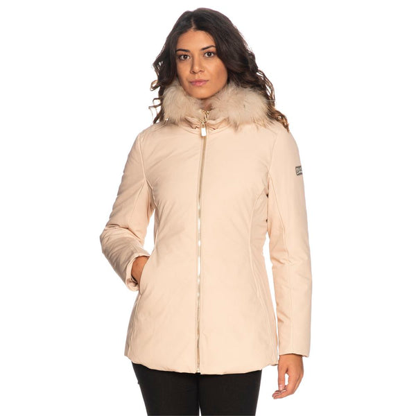 Chic High-Collar Hooded Women's Jacket with Fur Yes Zee