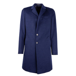 Navy Elegance Wool Coat for Men Made in Italy