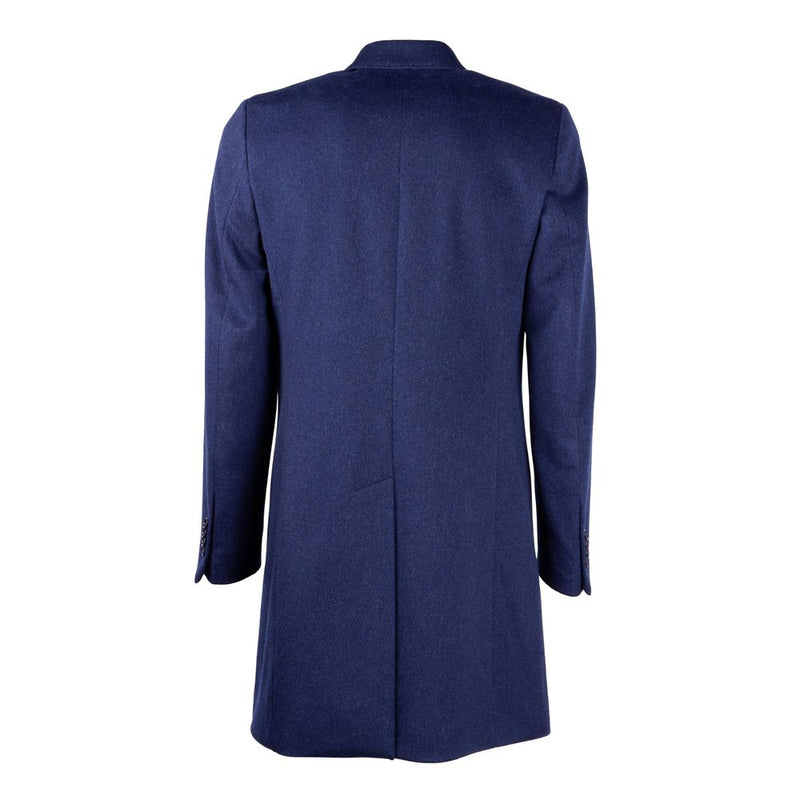 Navy Elegance Wool Coat for Men Made in Italy