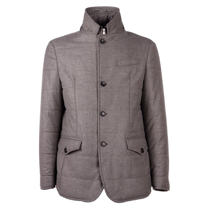 Elegant Wool Cashmere Men's Coat Made in Italy