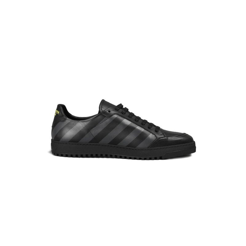 Black Calfskin Women Sneaker Off-White