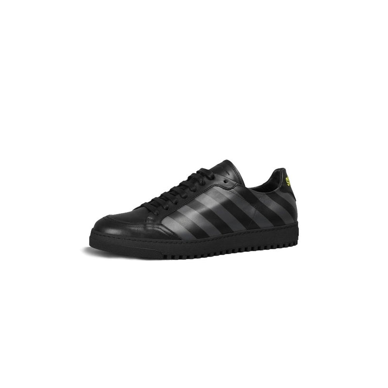 Black Calfskin Women Sneaker Off-White