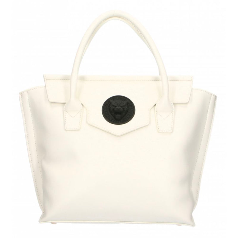 Elegant White Handbag With Magnetic Closure Plein Sport