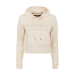 Beige Cotton Womens Hoodie Imperfect