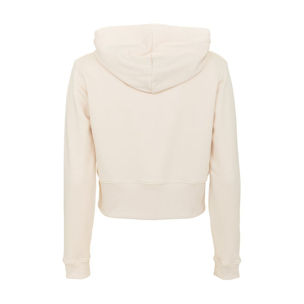 Beige Cotton Womens Hoodie Imperfect