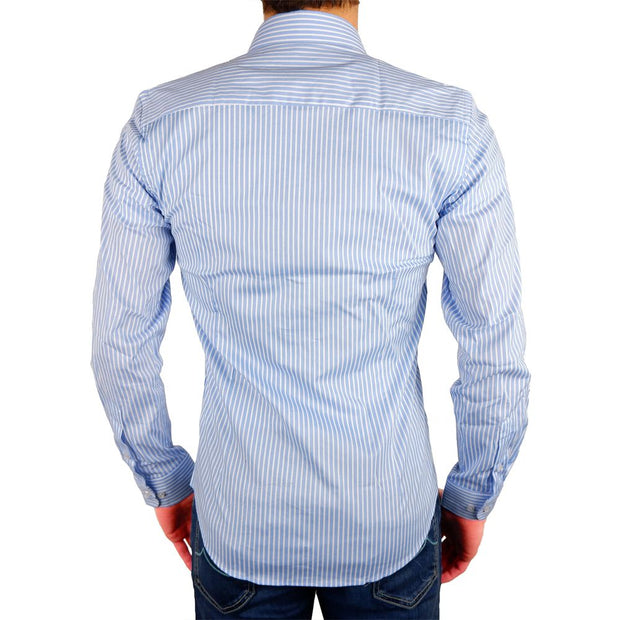 Elegant Milano Light Blue Cotton Shirt Made in Italy