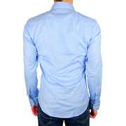 Elegant Milano Light Blue Gabardin Shirt Made in Italy