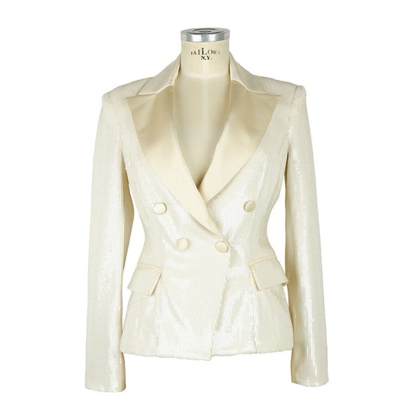 White Polyester Women Blazer Elisabetta Franchi