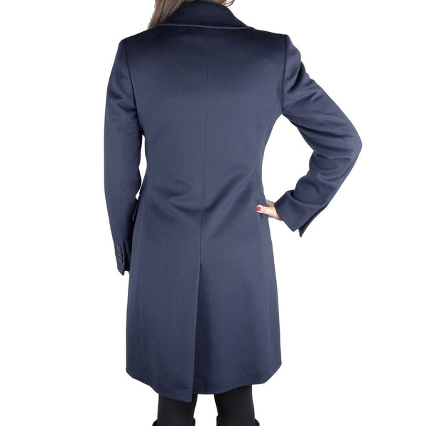 Blue Wool Women Coat Made in Italy