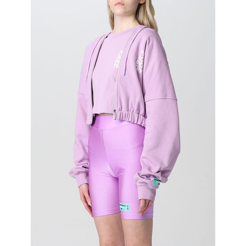 "Purple Cotton Women Sweater With Zip Closure" Pharmacy Industry