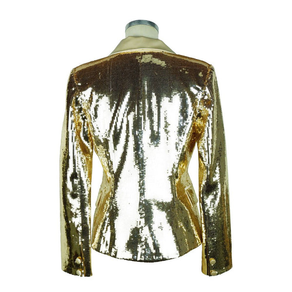 Chic Sequined Double-Breasted Yellow Jacket Elisabetta Franchi