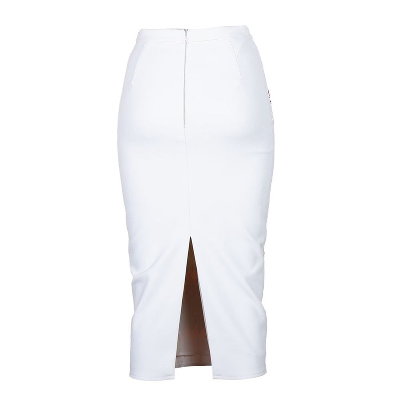 White Polyester Women Skirt Elisabetta Franchi