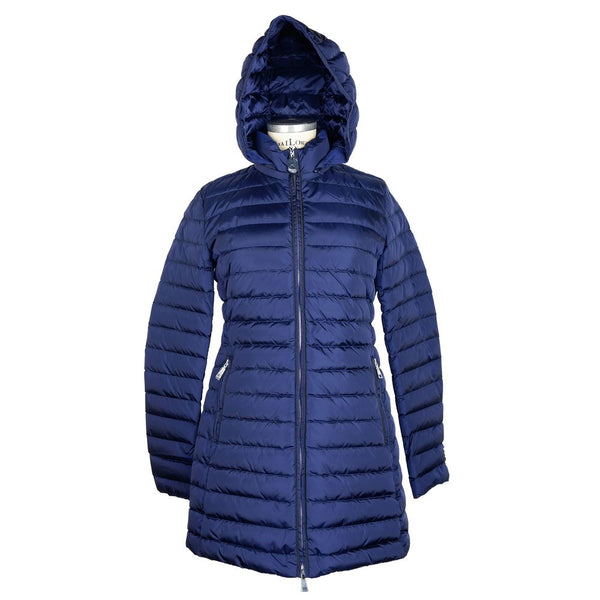 Elegant Blue Down Puffer Jacket with Hood Add