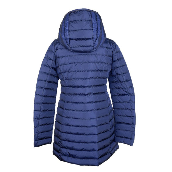 Elegant Blue Down Puffer Jacket with Hood Add