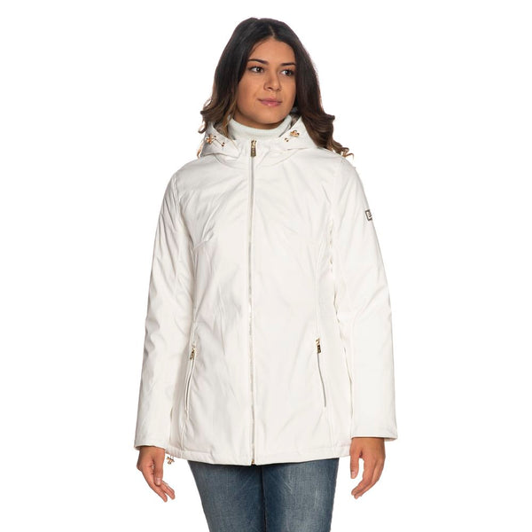 Chic White Hooded Down Jacket for Women Yes Zee