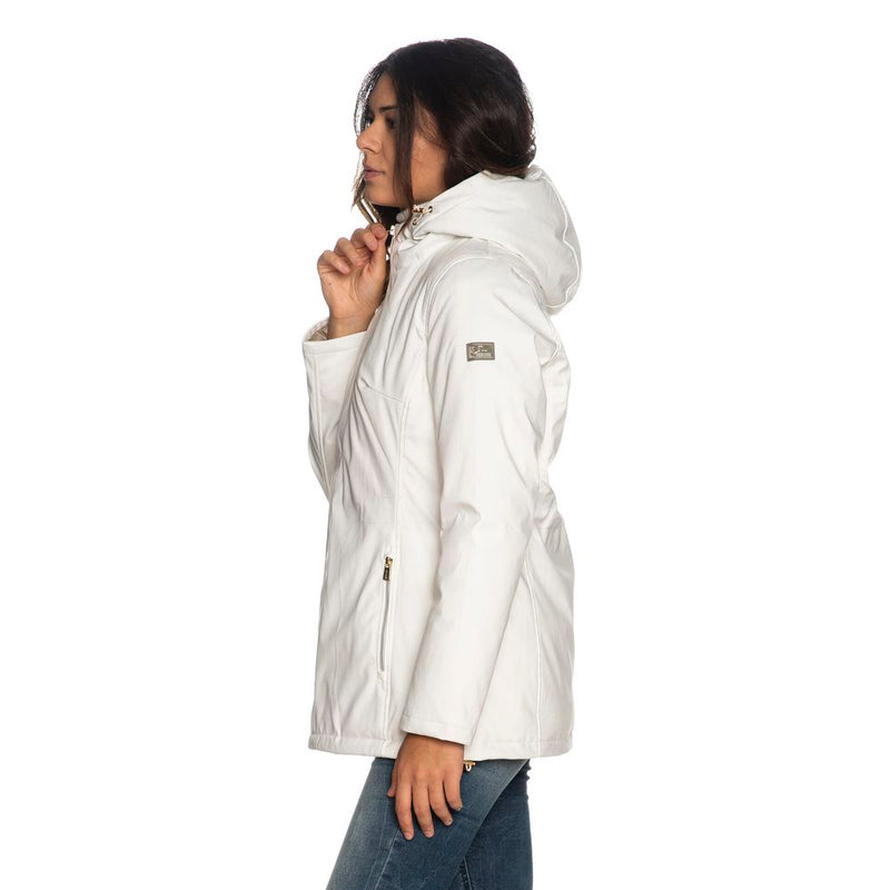 Chic White Hooded Down Jacket for Women Yes Zee