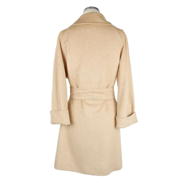 Beige Wool Women Coat Made in Italy