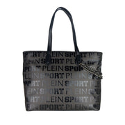 Sleek Black Designer Shopping Bag with Logo Print Plein Sport