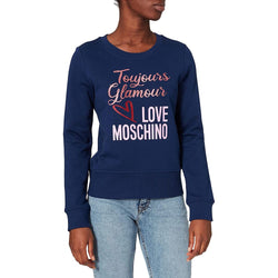 Blue Cotton Women Sweater Love Moschino